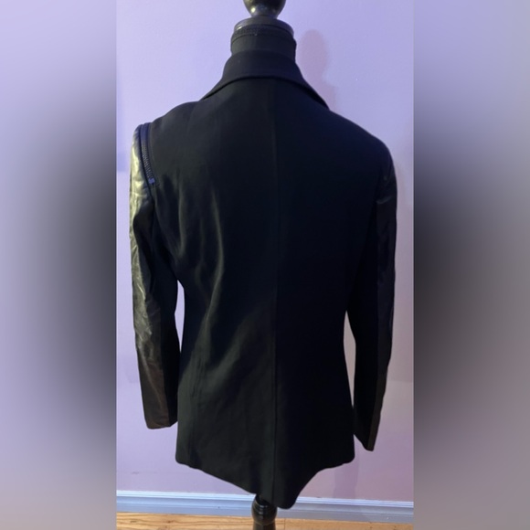 Black Le Chateau blazer with pleather sleeves size M - Picture 3 of 7